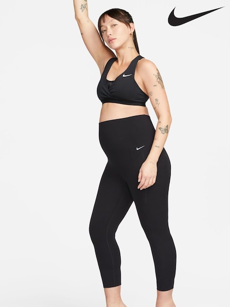 Nike Black Maternity Zenvy High Waisted 7/8 Leggings with Pockets (343076) | €64