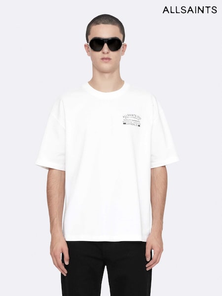 Hvit - Regular Allsaints Echo Short Sleeve Crew Neck T-shirt