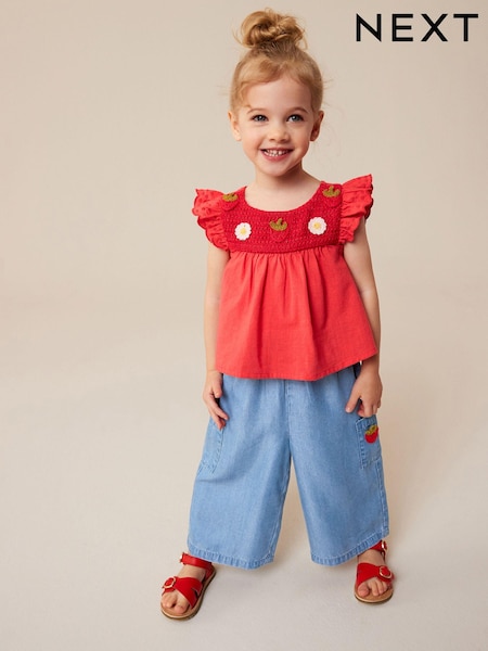 rdeča - Strawberry Blouse and Trousers Set (3mths-7yrs) (343209) | € 21 - € 24
