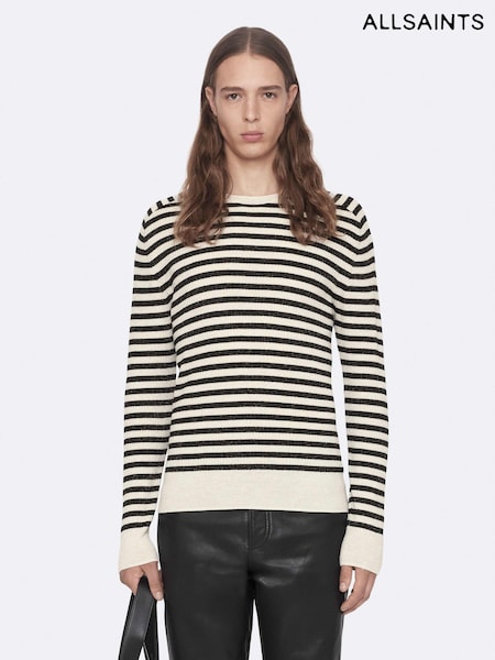 White - Regular Allsaints Astrid Crew Neck Jumper
