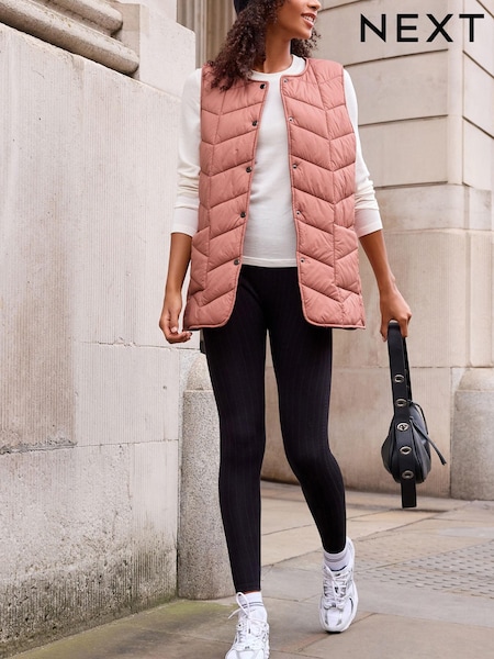 Pink Chevron Quilted Gilet (343531) | €13