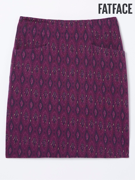FatFace Purple Jennie Ikat Geo Jersey Skirt (344276) | €27