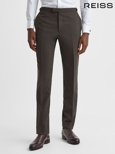Reiss Roll Slim Fit Wool Blend Side Adjuster Trousers (344361) | 257 €