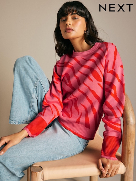 Pink Animal Long Sleeve Knitted Jumper (344385) | €15