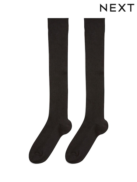 Schwarz - 2 Pack Cotton Rich Over Knee School Socks (344488) | 6 € - 7 €