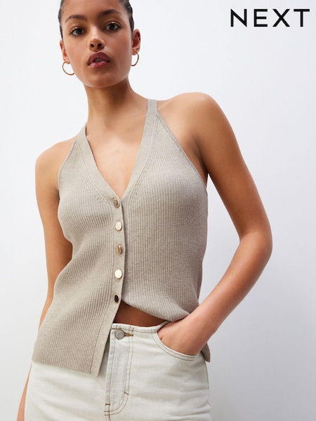 Sage Green Knitted Button Vest (344605) | €14