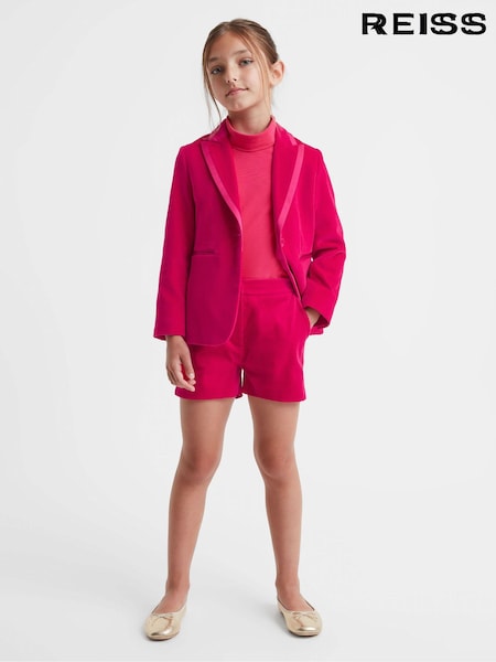 Reiss Bright Pink Bree 9-14 yrs Single Breasted Velvet Blazer (344632) | €158