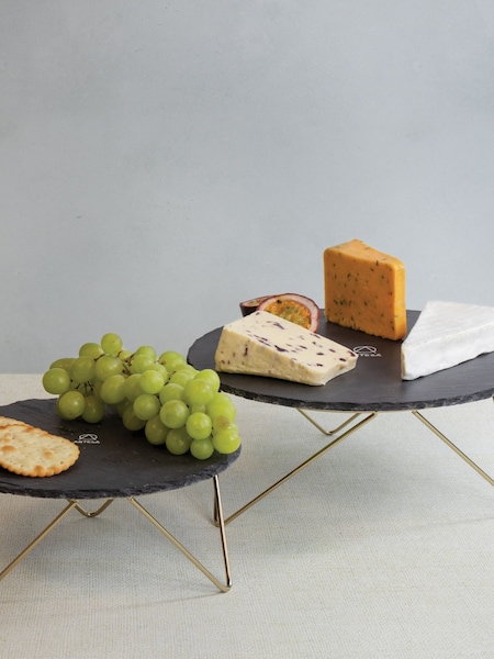 Artesa Black Tiered Serving Stand 2 Slate Platters (344924) | €71