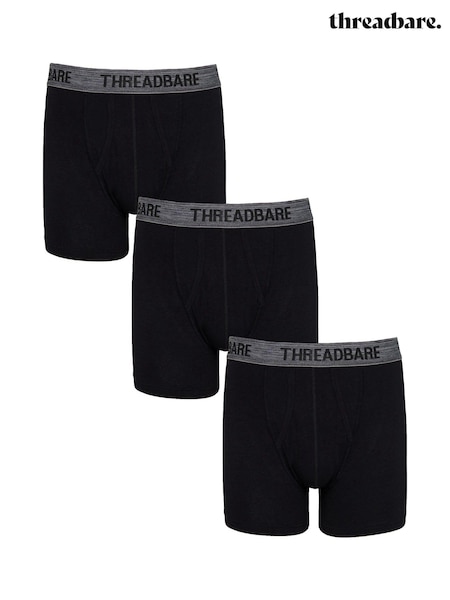 Negru - Trunchiuri Threadbare A-Front 3 pachete (346286) | 134 LEI