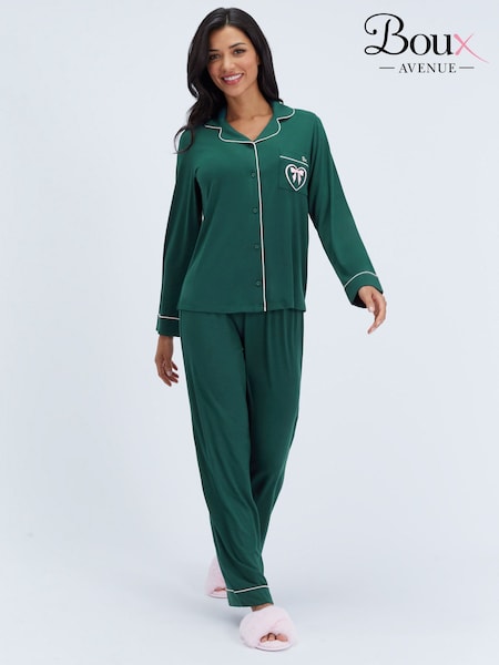 Green - Boux Avenue Modal Piped Pyjamas Set