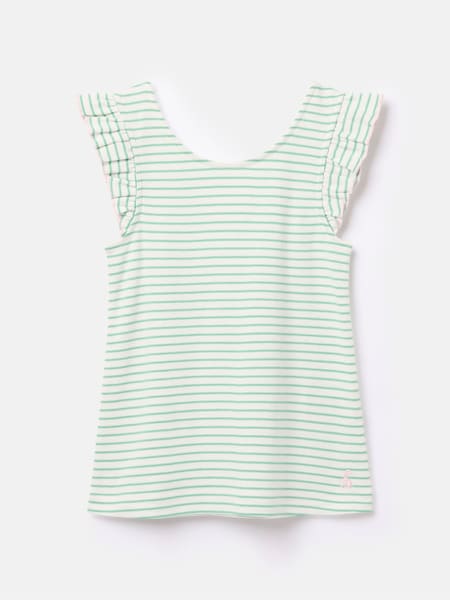 Joules Girls' Butterfly Green Frill Sleeve Jersey Vest (346512) | €9.50 - €12