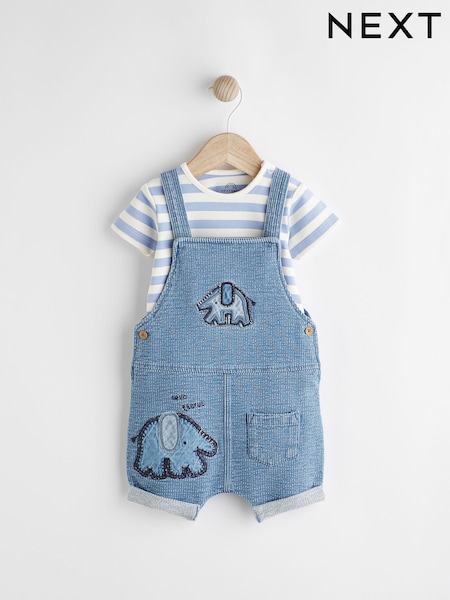 Denim/Elefant - Baby Dungarees and Bodysuit Set (0mths-2yrs) (346518) | 13 € - 14 €