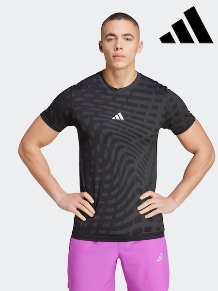 adidas Black Gym+ Training Seamless T-Shirt (346858) | 111 SAR