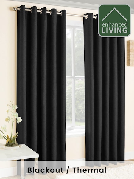 Enhanced Living Vogue Ready Made Thermal Blackout Eyelet Curtains (346868) | R$ 245 - R$ 495
