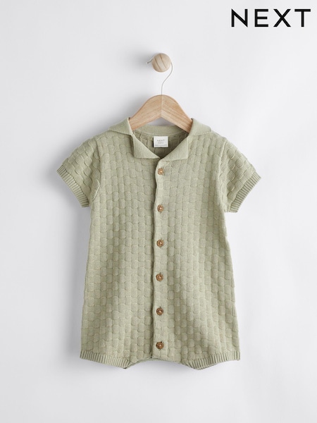 Sage Green Baby Knitted Romper (0mths-2yrs) (347002) | € 12 - € 14