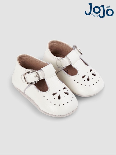 JoJo Maman Bébé White Peter Rabbit Leather Pre-Walker Shoes (347020) | €31 - €33