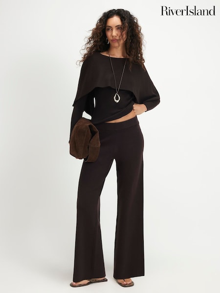 Brown - River Island Wide Leg Trousers