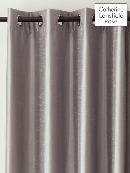 Catherine Lansfield Grey Faux Fur Soft and Cosy Draught Excluder Curtains (347493) | 109 QAR - 312 QAR