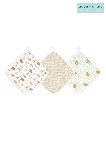 aden + anais Essentials Tanzania 100% Cotton Muslin Washcloths 3 Pack (347936) | 16 €