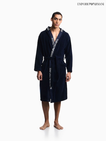 أزرق - Regular Emporio Armani Sponge Bathrobe Robe