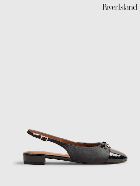 Қара - River Island Slingback Toecap Пәтерлер