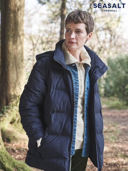 Seasalt Cornwall Blue Waymaker Waterproof Puffer Jacket (348540) | €108