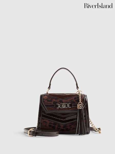 Brown - River Island Panelled Mini Tote Bag