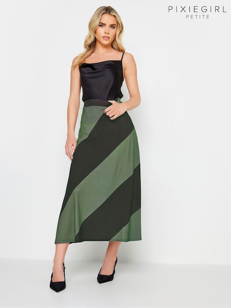 PixieGirl Petite Green Diagonal Stripe Maxi Skirt (348675) | € 32