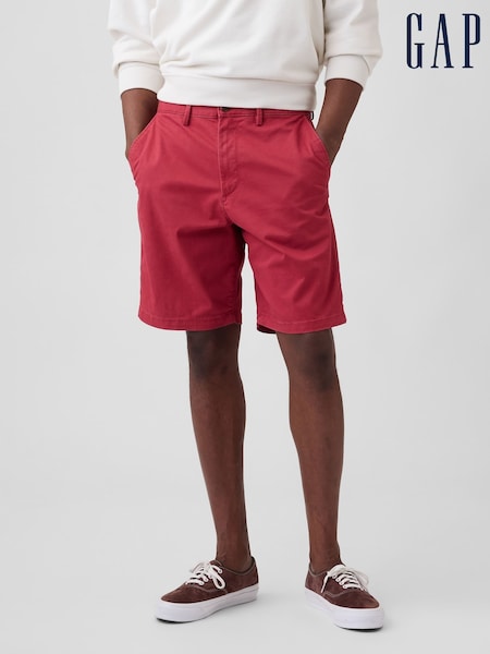 Red - Regular Gap 9inch Essential Chinos Shorts