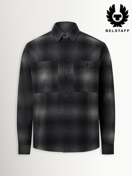 Black - Regular Belstaff Outpost Brushed Cotton Flannel Shirt