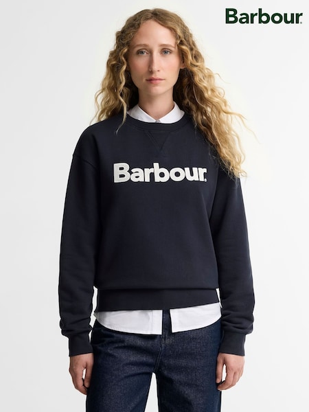 Blue - Barbour® Hartland Crew Neck Sweatshirt