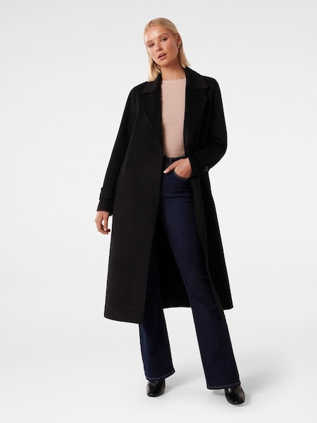 Forever New Black Devon Felled Coat (348951) | €83