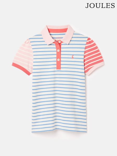 Joules Girls' Morgan Blue Pique Cotton Polo Shirt (349052) | €13 - €16.50