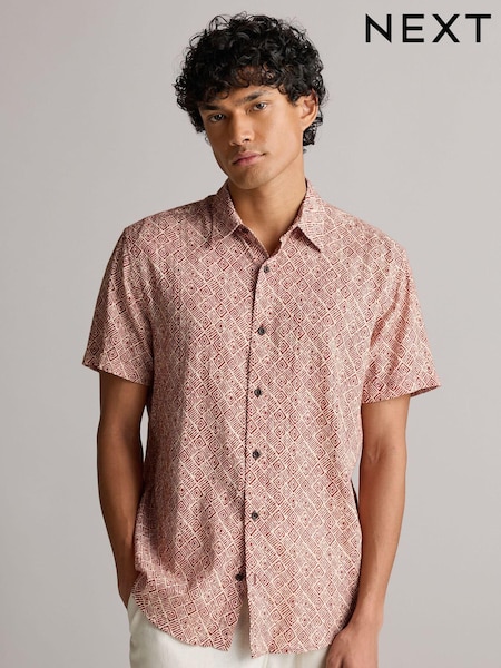 Red Printed Short Sleeve Shirt (349647) | €6