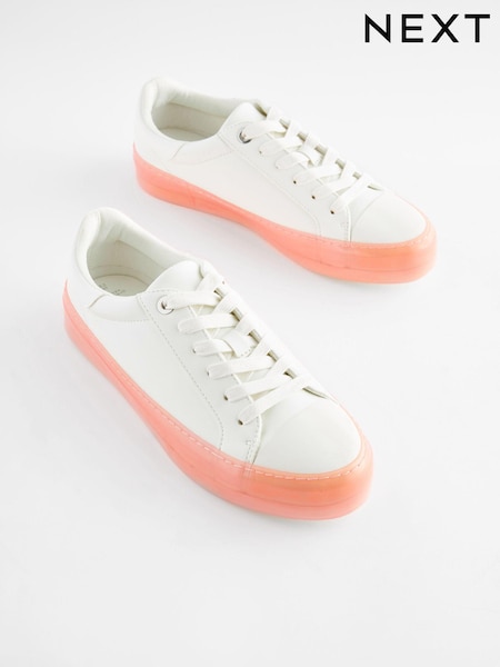 Белый - Forever Comfort Pink Sole Lace Up Trainers (349794) | €6