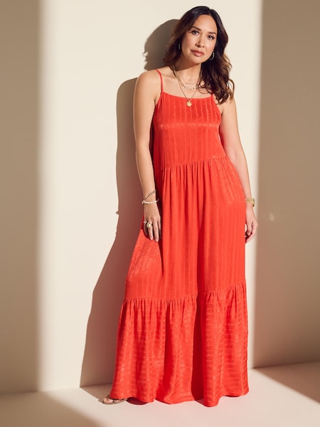 Myleene Klass Orange Tiered Maxi Dress (349946) | 214 LEI