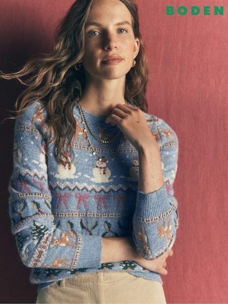 Blue - Boden Edie Fairisle Jumper