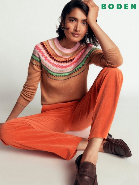 Brown - Boden Edie Fairisle Jumper