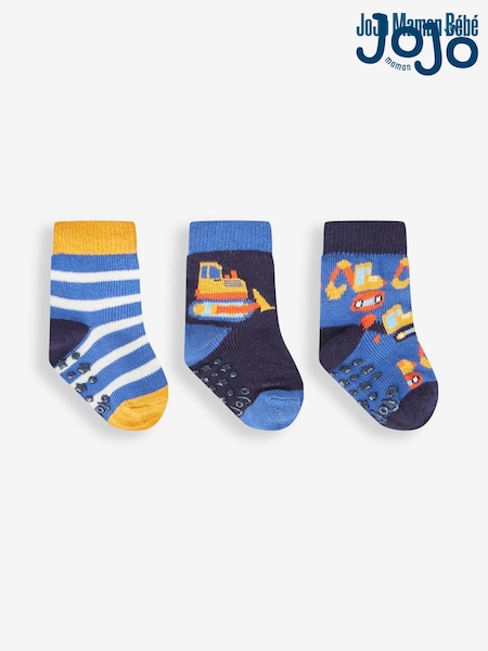 JoJo Maman Bébé Cobalt Boys' 3-Pack Digger Socks (350803) | €16