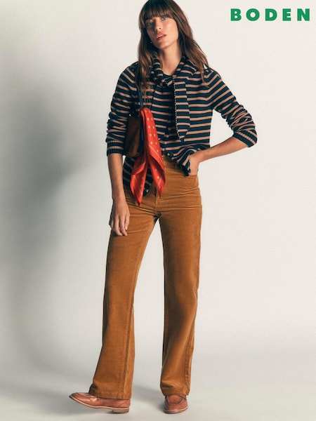 Brown - Boden High Rise Cord Column Jeans