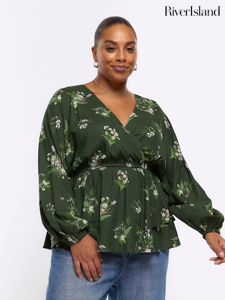 River Island Plus Floral Wrap Top (350899) | 9 €