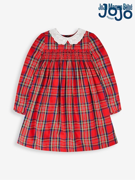 JoJo Maman Bébé Girls' Tartan Smocked Party Dress (351051) | 57 €