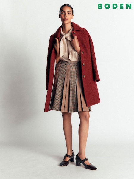 브라운 - Boden Multi Panel Wool Blend Skirt