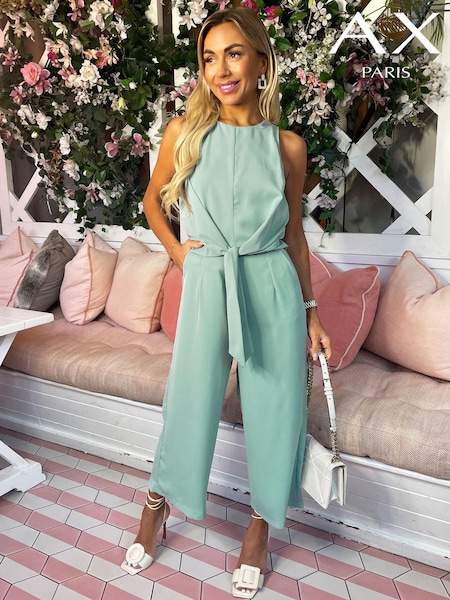 AX Paris Blue Duck Egg Sleeveless Knot Front Jumpsuit (351488) | 178 LEI