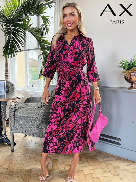 AX Paris Pink Printed Shirt Midi Dress (351620) | €31