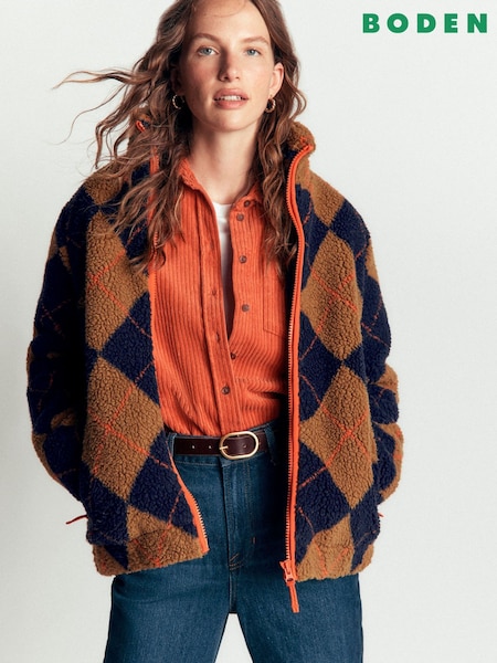 Brown/Blue - Boden Alnwick Borg Jacket