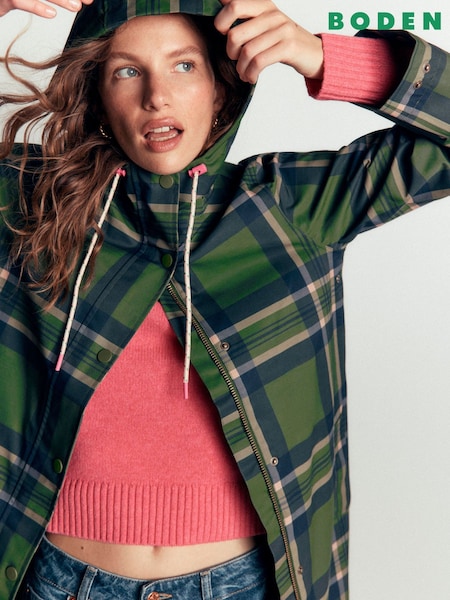 Green - Boden Longline Raincoat