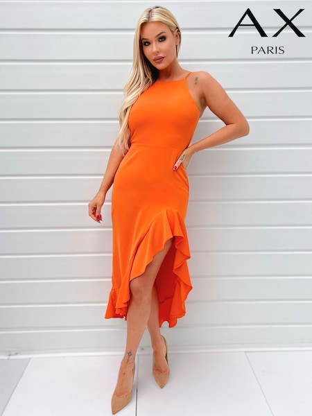 Оранжевый - AX Paris Frill Hem High Neck Midi Dress (351985) | €16