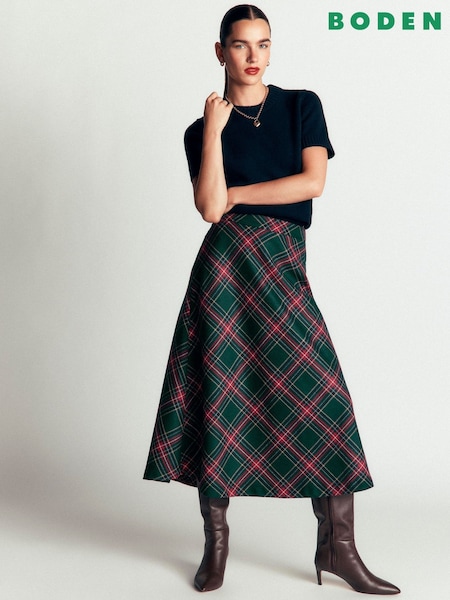 Πράσινο - Boden Wool Blend Slip Skirt