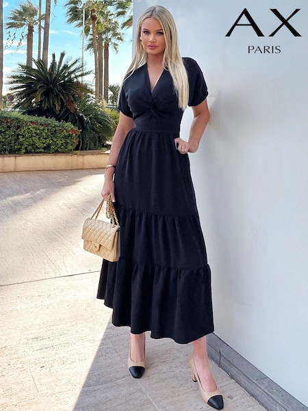 AX Paris Black Twist Front Maxi Smock Dress (352223) | €16